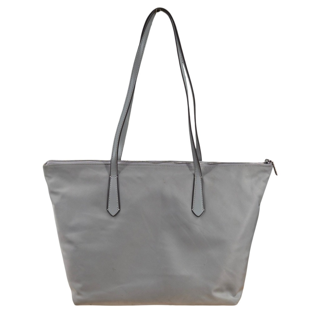 Kate Spade New York Chelsea Grey Nylon Large Tote Bag Shoulder Bag Zip Top FLAWS - Picture 2 of 10